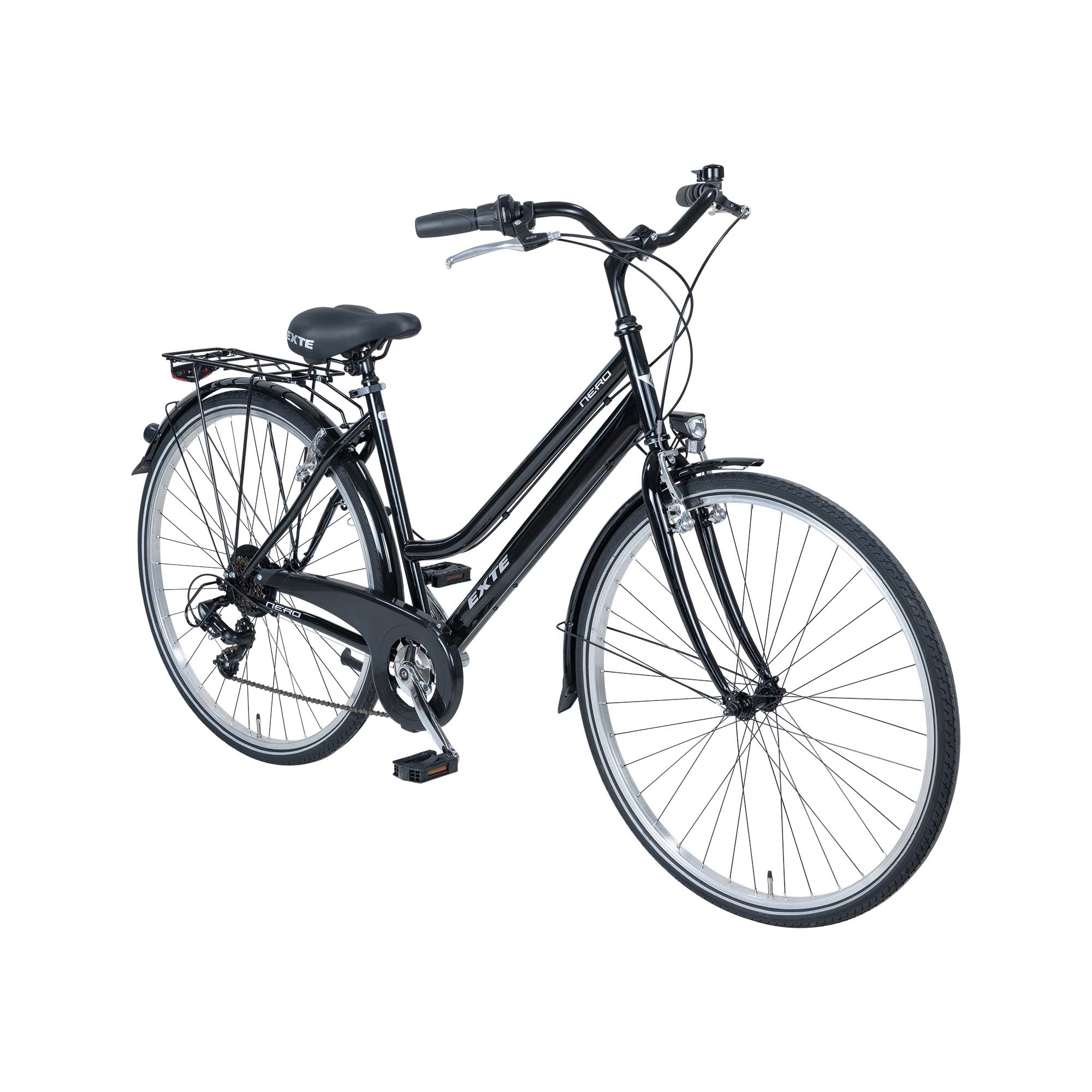 EXTE Nero City Bike Tiefeinsteiger 28" schwarz