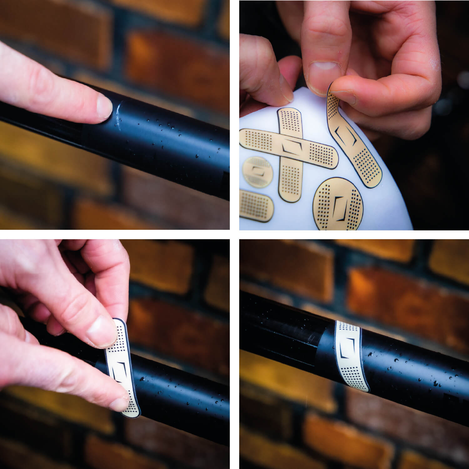 Farbviereck Fahrradaufkleber Pflaster