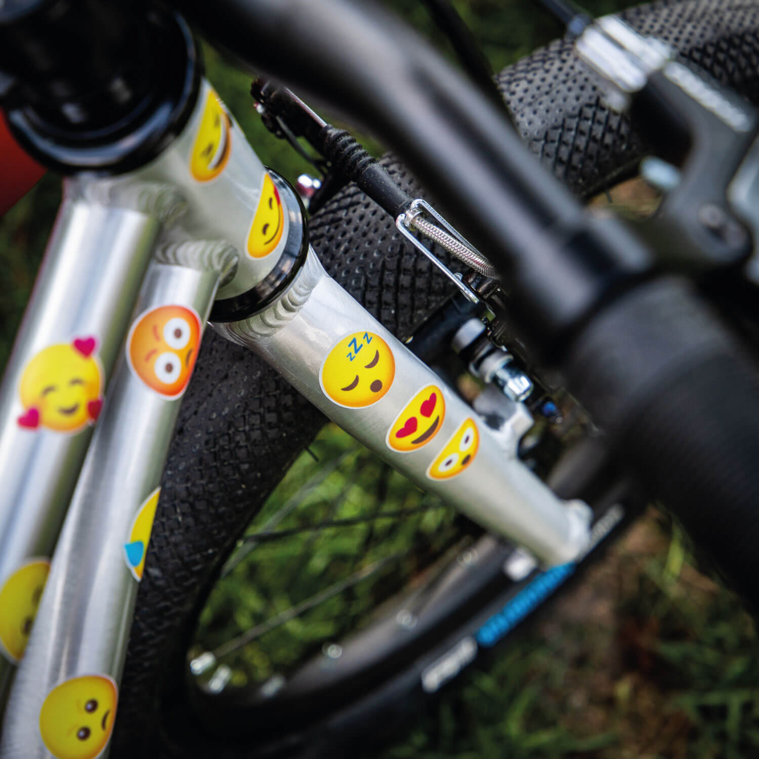 Farbviereck Fahrradaufkleber Reflex Smilies