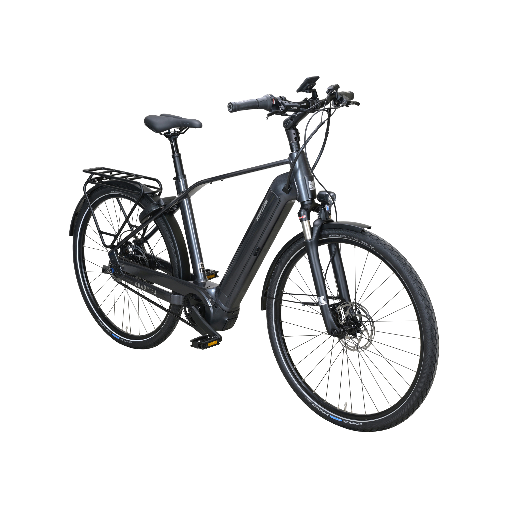 Kettler Quadriga CX5 HD Benelux Belt FL E-Bike Trekkingrad Herren 28" grau