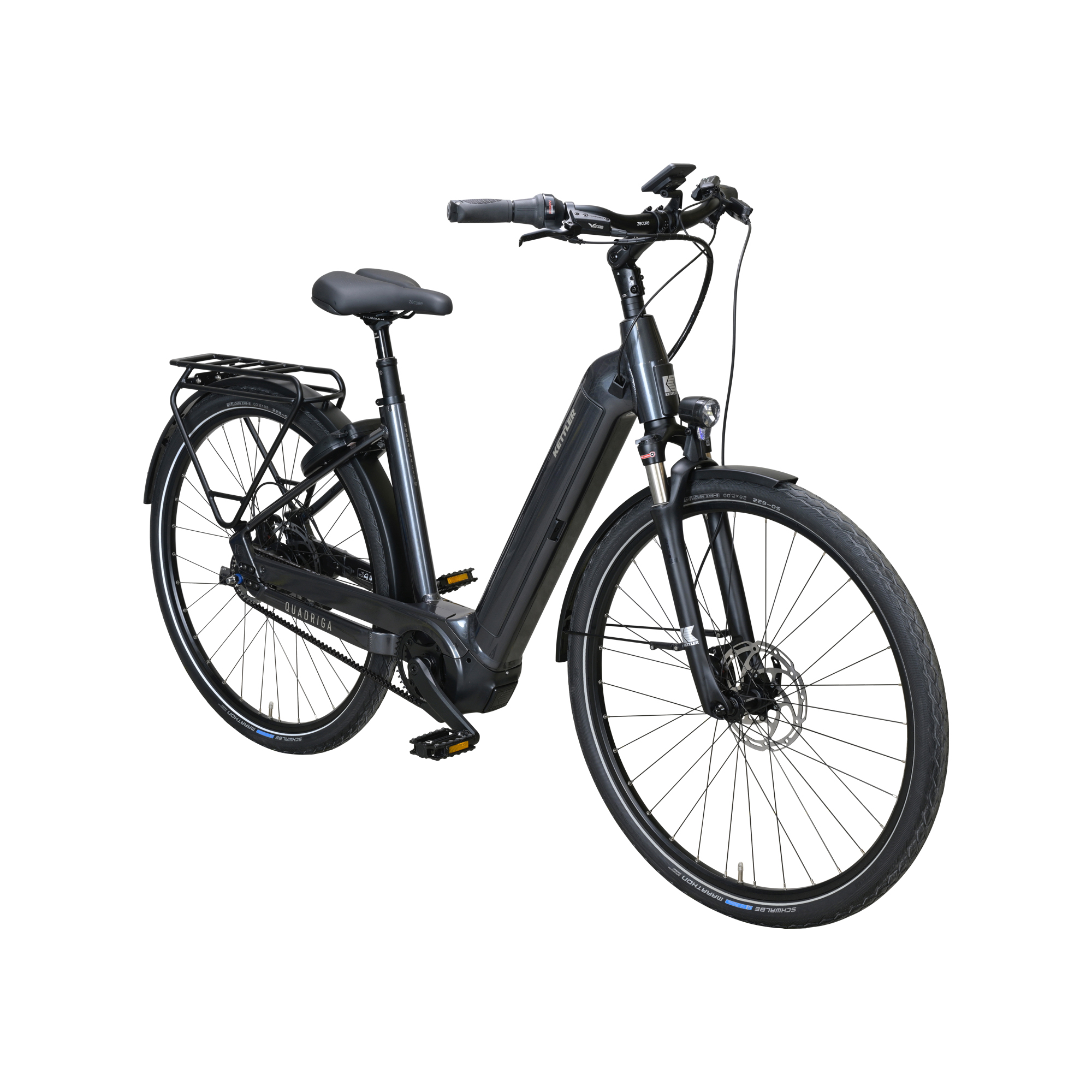 Kettler Quadriga CX5 HD Benelux Belt FL E-Bike Trekkingrad Tiefeinsteiger 28" grau