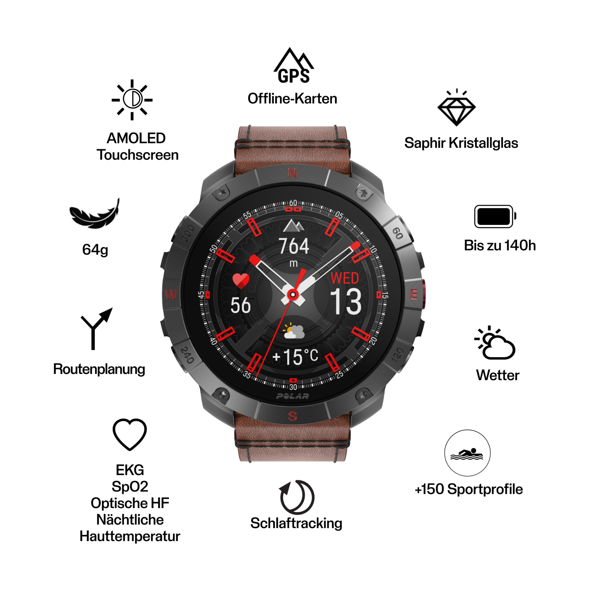 Polar Grit X2 Pro Titan Outdoor Multisport Smartwatch