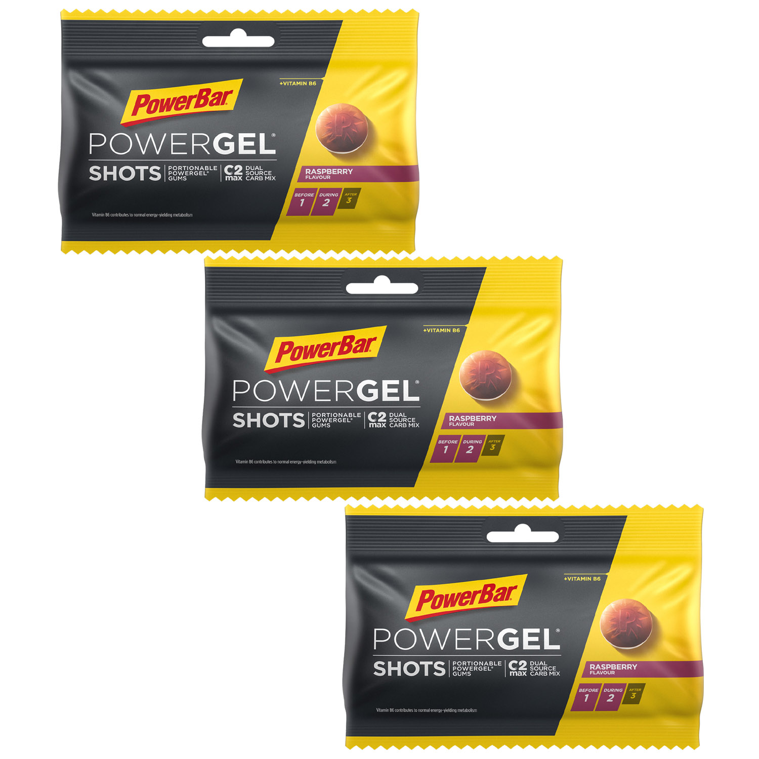Powerbar Powergel Shots Kohlenhydrat-Gummis 3er-Set (3 x 60 g)