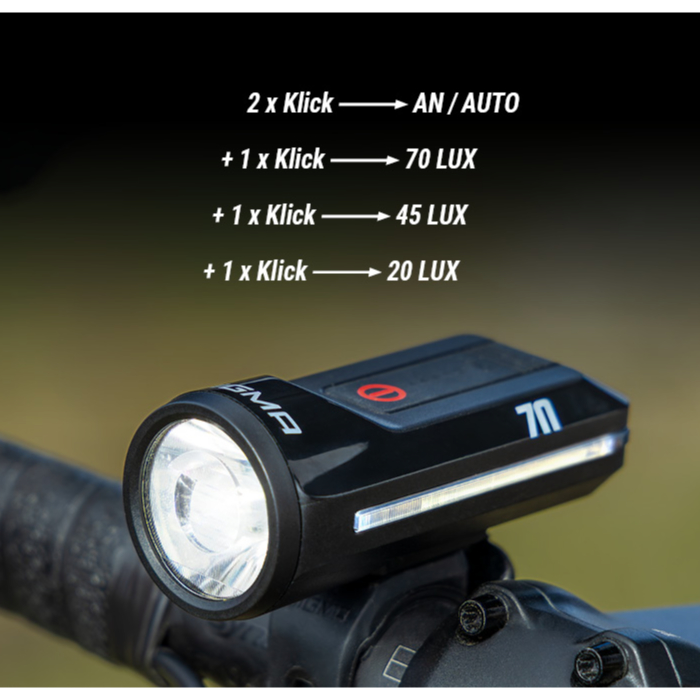 Sigma Aura 70 + Hiro 30 Fahrrad Licht Set