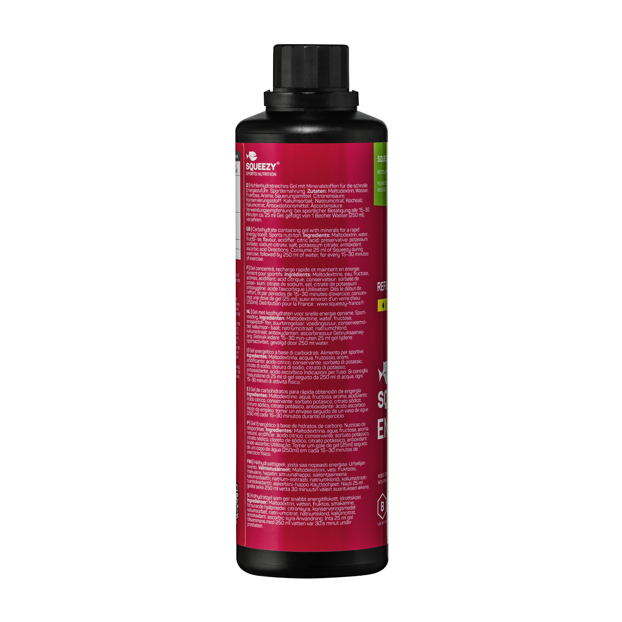 Squeezy Energy Gel vegan Refiller (500 ml)