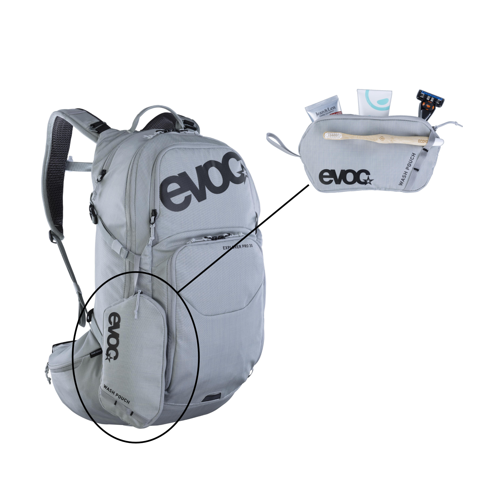 Evoc Explorer Pro 30 Fahrradrucksack silber
