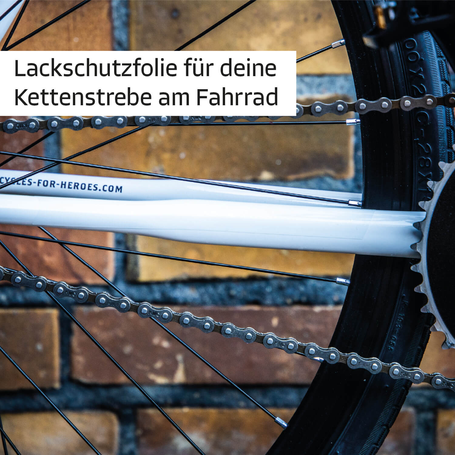 Farbviereck Fahrrad-Schutzaufkleber Set Maxi transparent