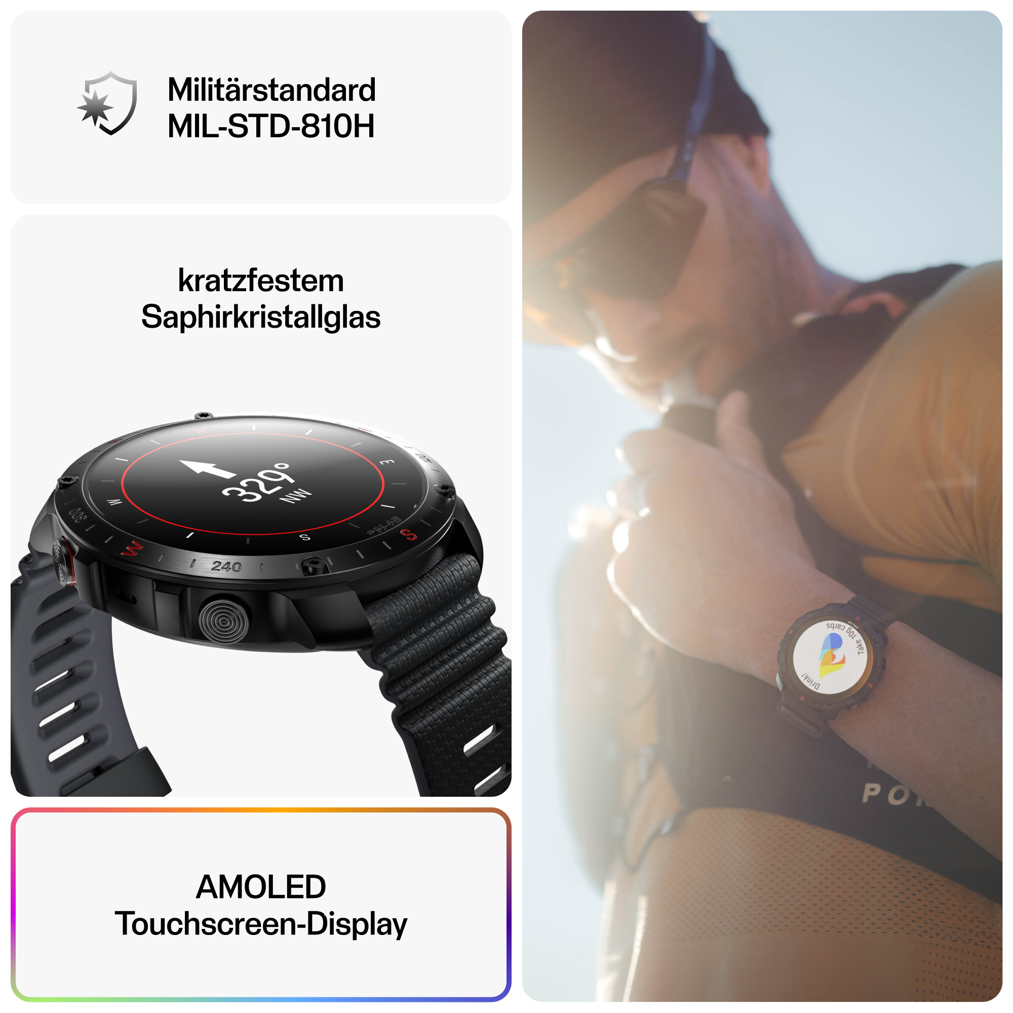 Polar Grit X2 Pro Outdoor Multisport Smartwatch schwarz (B-Ware)