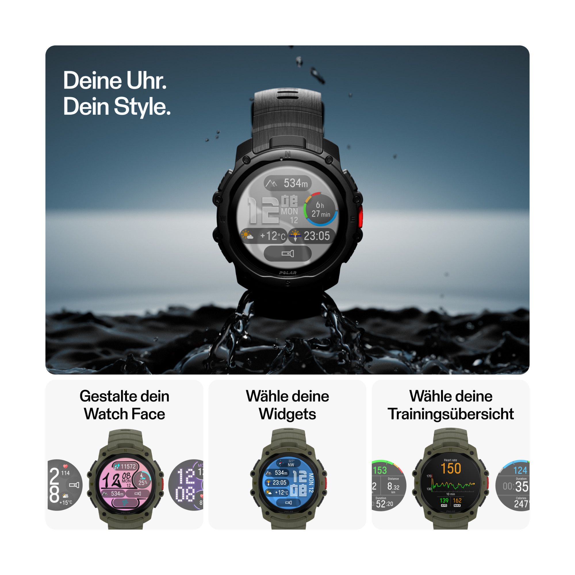 Polar Street X Sport Smartwatch grün