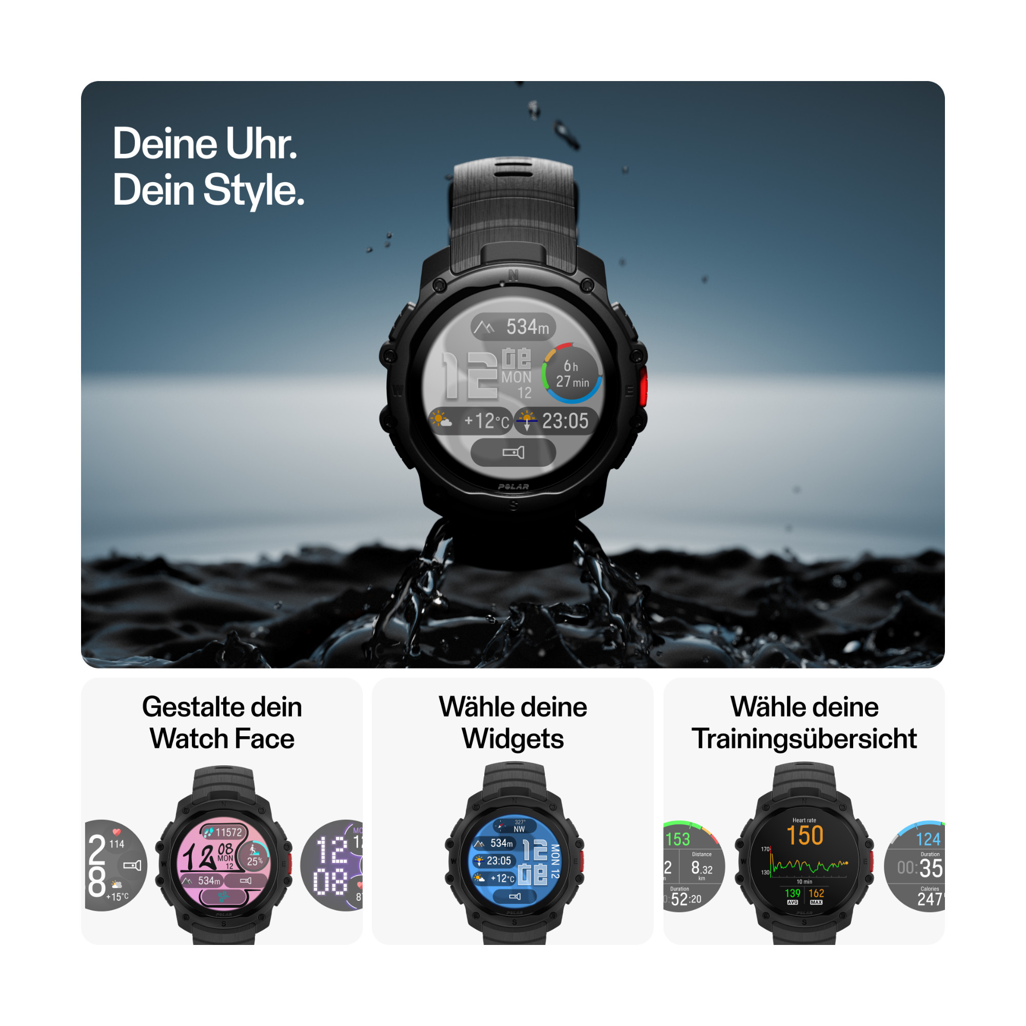 Polar Street X Sport Smartwatch schwarz