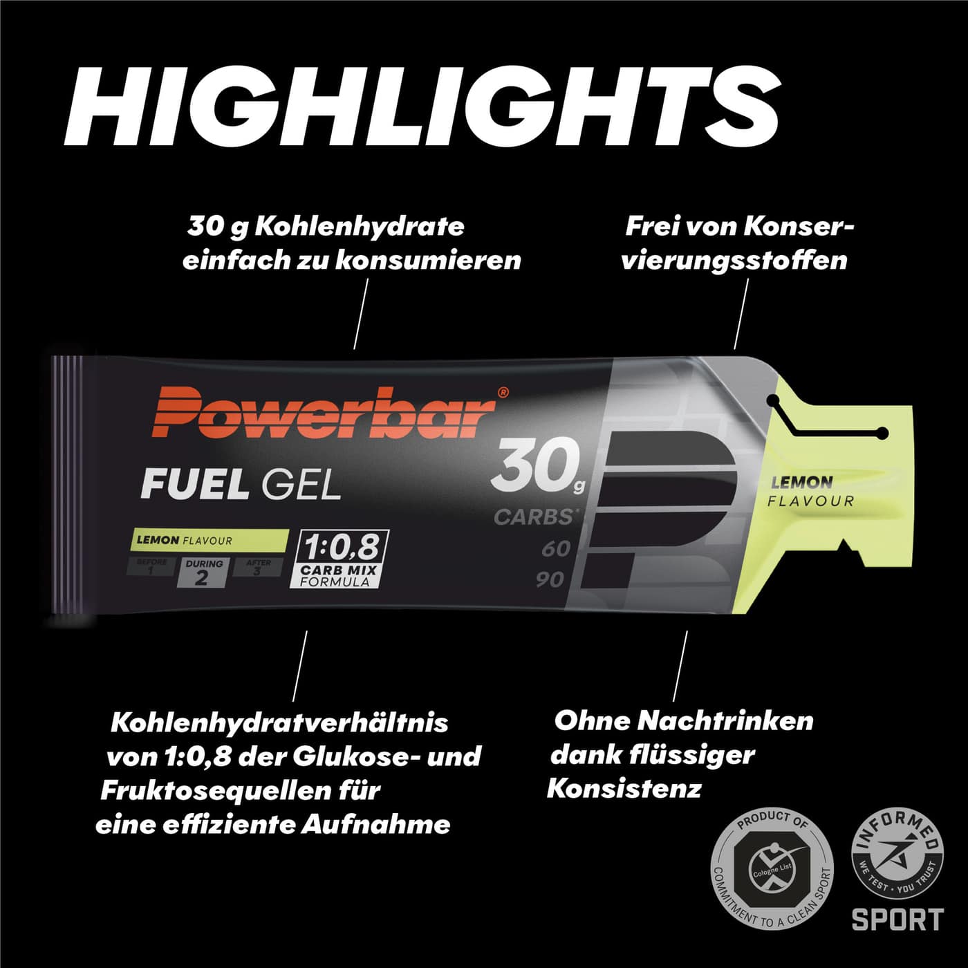 Powerbar Black Line Fuel Gel 30 Energy-Gel Box 12x50 ml MHD-Aktion