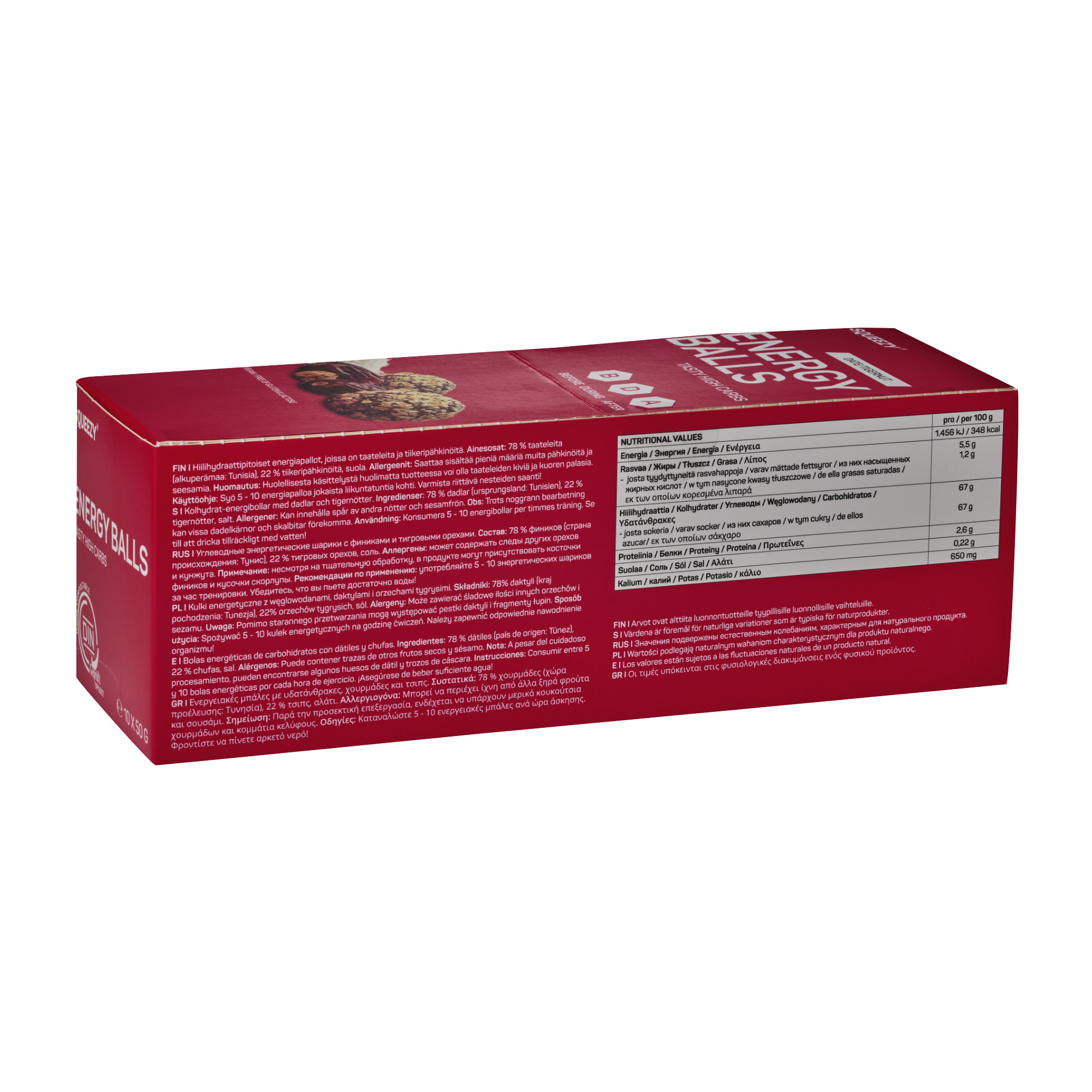 Squeezy Energy Balls Energiebällchen Box  10 x 50 g