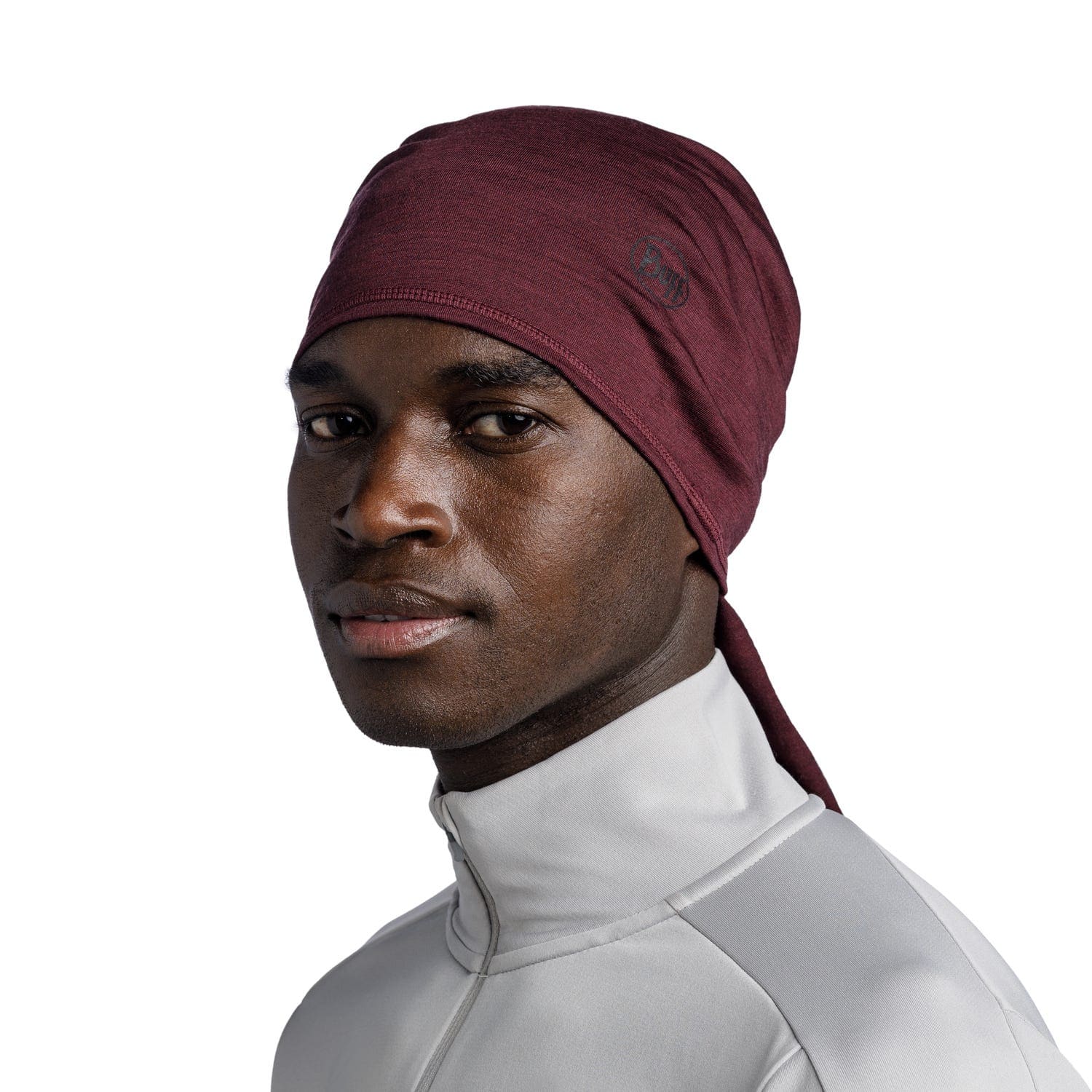 Buff Merino Lightweight Solid Garnet Schlauchschal