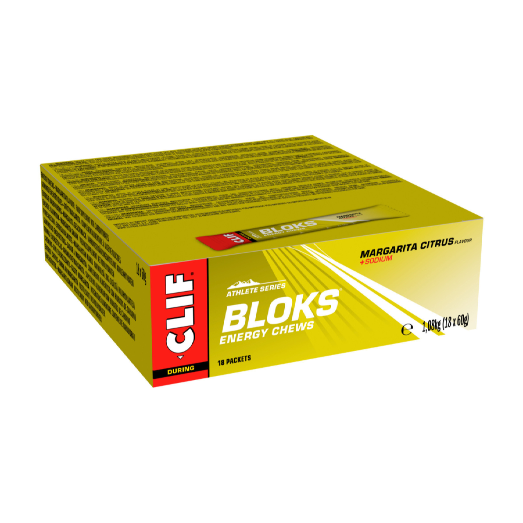 Clif Bloks Kohlenhydrat-Elektrolyt-Kaubonbon Box (18 x 60 g)