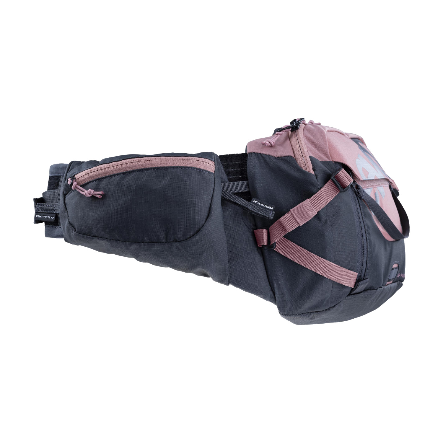 Evoc Hip Pack Pro 3 Gürteltasche Fahrrad grau/pink inkl. 1,5 l Trinkblase