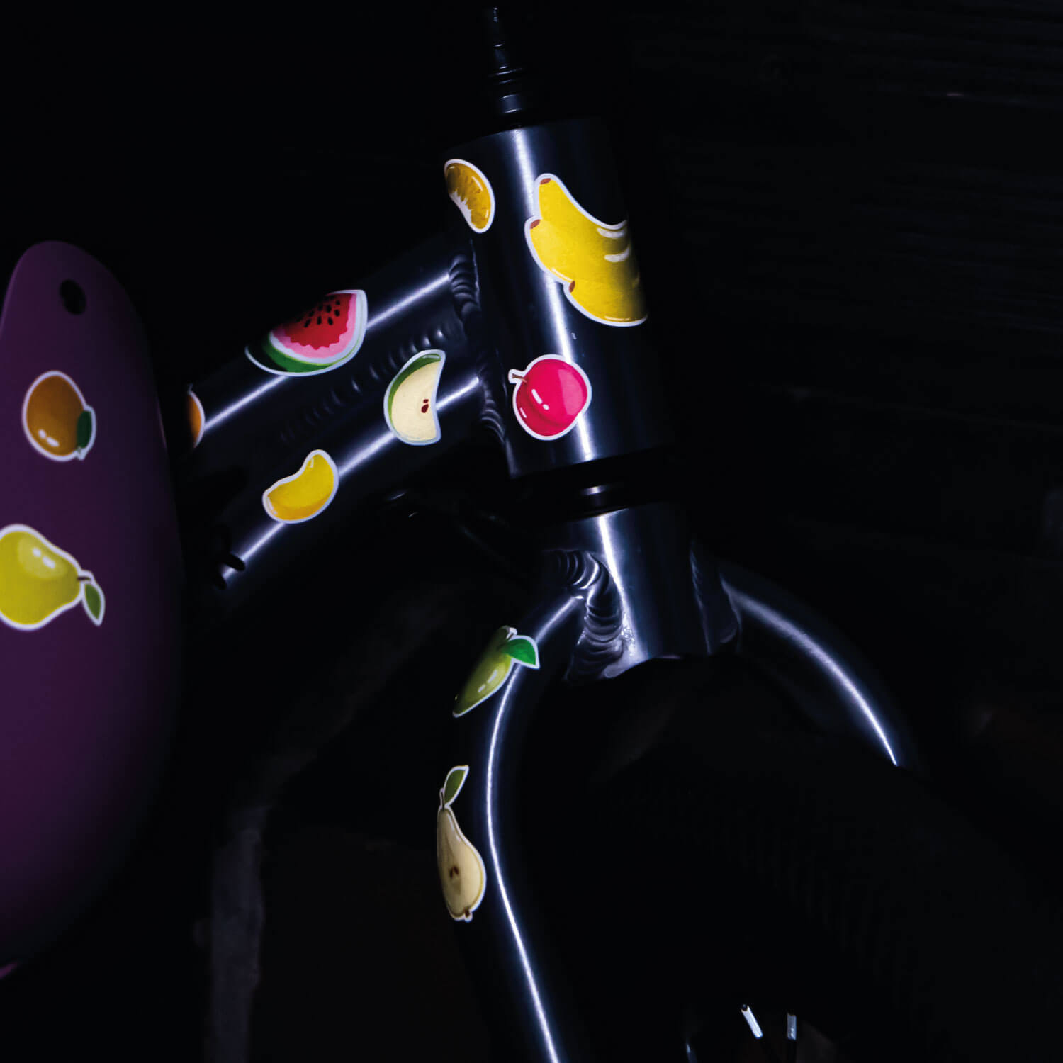 Farbviereck Fahrradaufkleber Reflex Obst