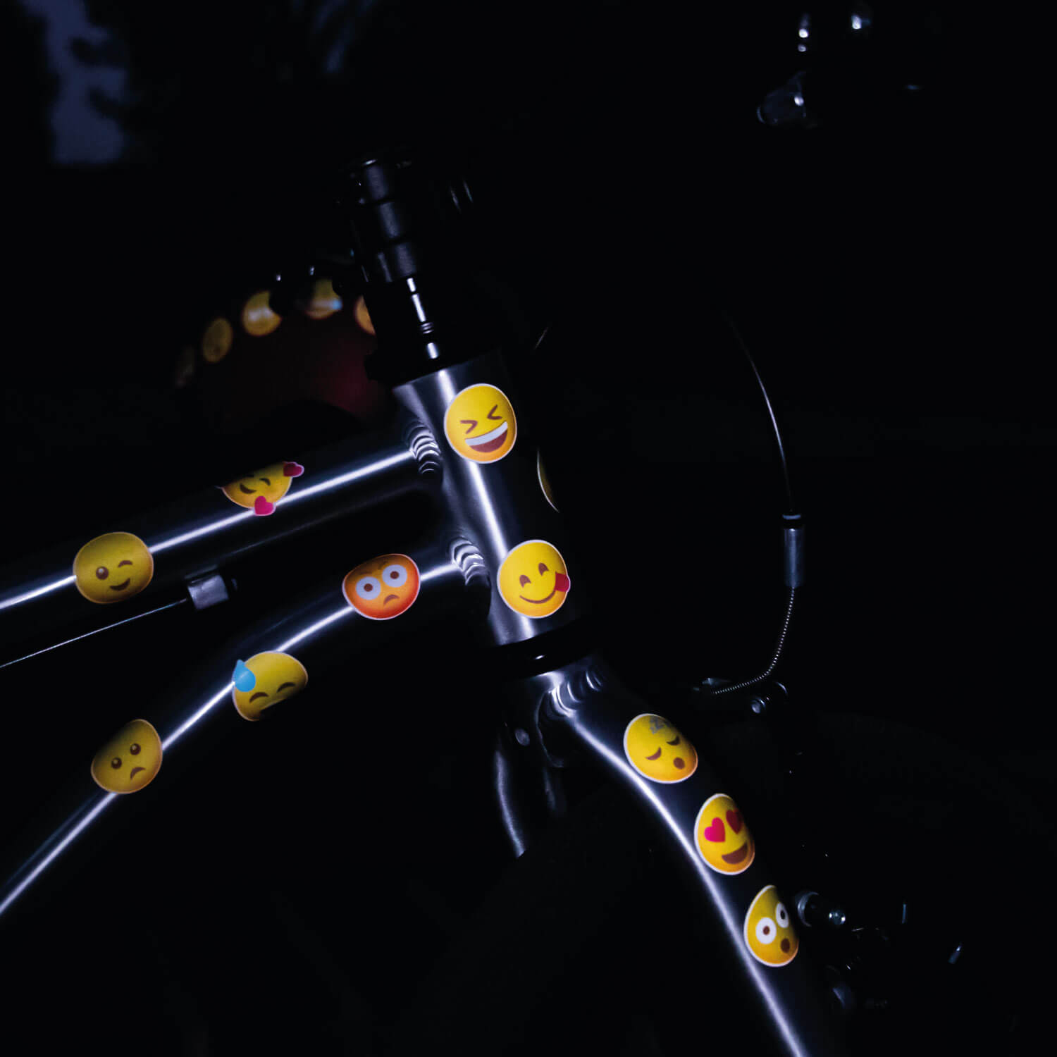 Farbviereck Fahrradaufkleber Reflex Smilies