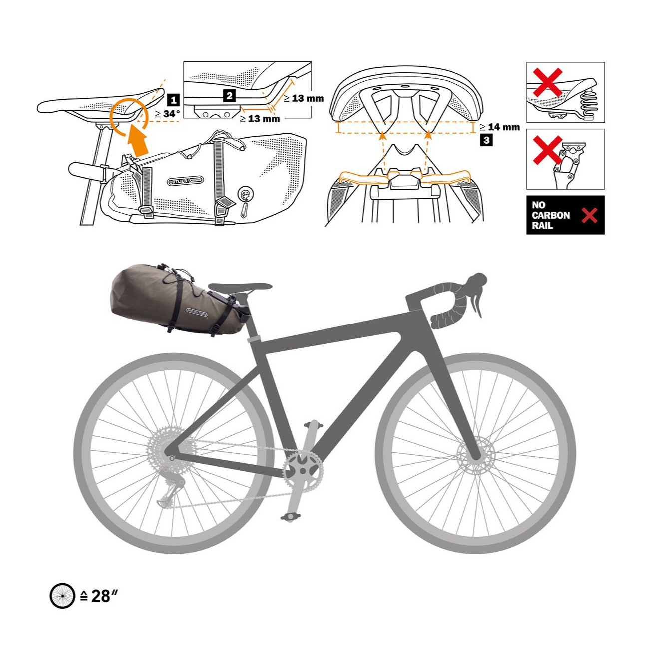 Ortlieb Seat-Pack QR 13 L Satteltasche braun