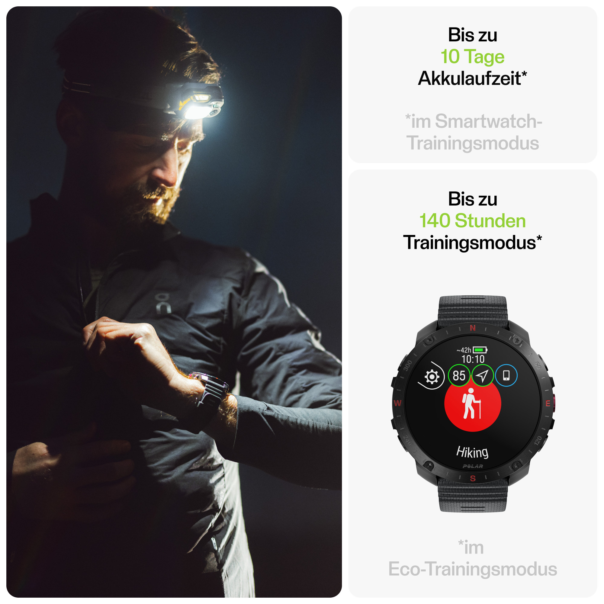 Polar Grit X2 Pro Outdoor Multisport Smartwatch schwarz (B-Ware)