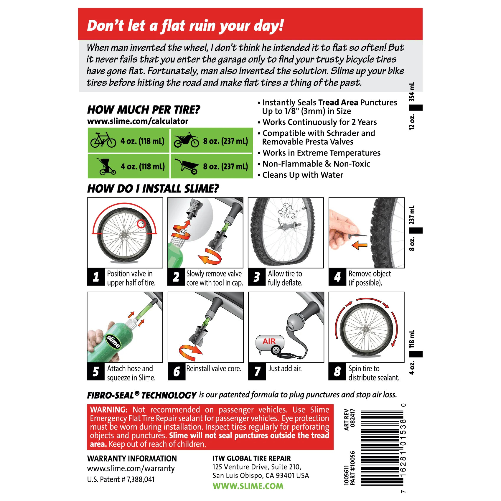 Slime Tube Sealant Reifendichtmittel Fahrrad (237 ml)