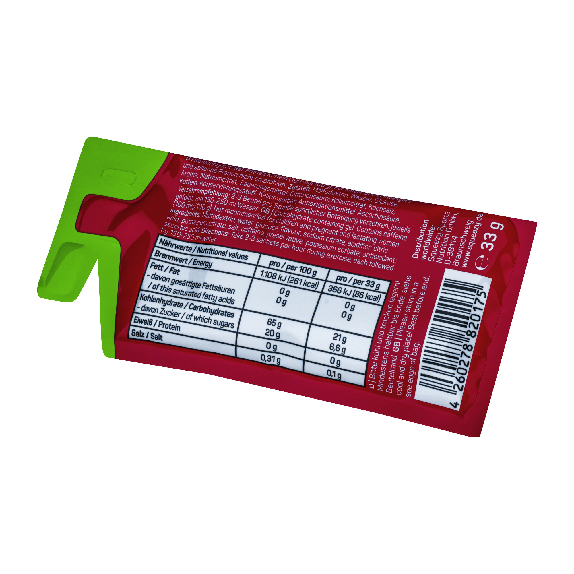 Squeezy Energy Gel vegan Box (12 x 30/33 g)