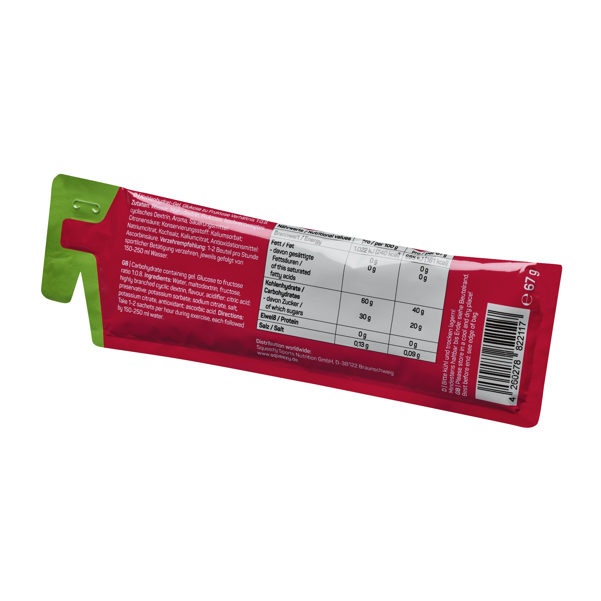 Squeezy Energy Gel High Fructose Box 12 x 67 g