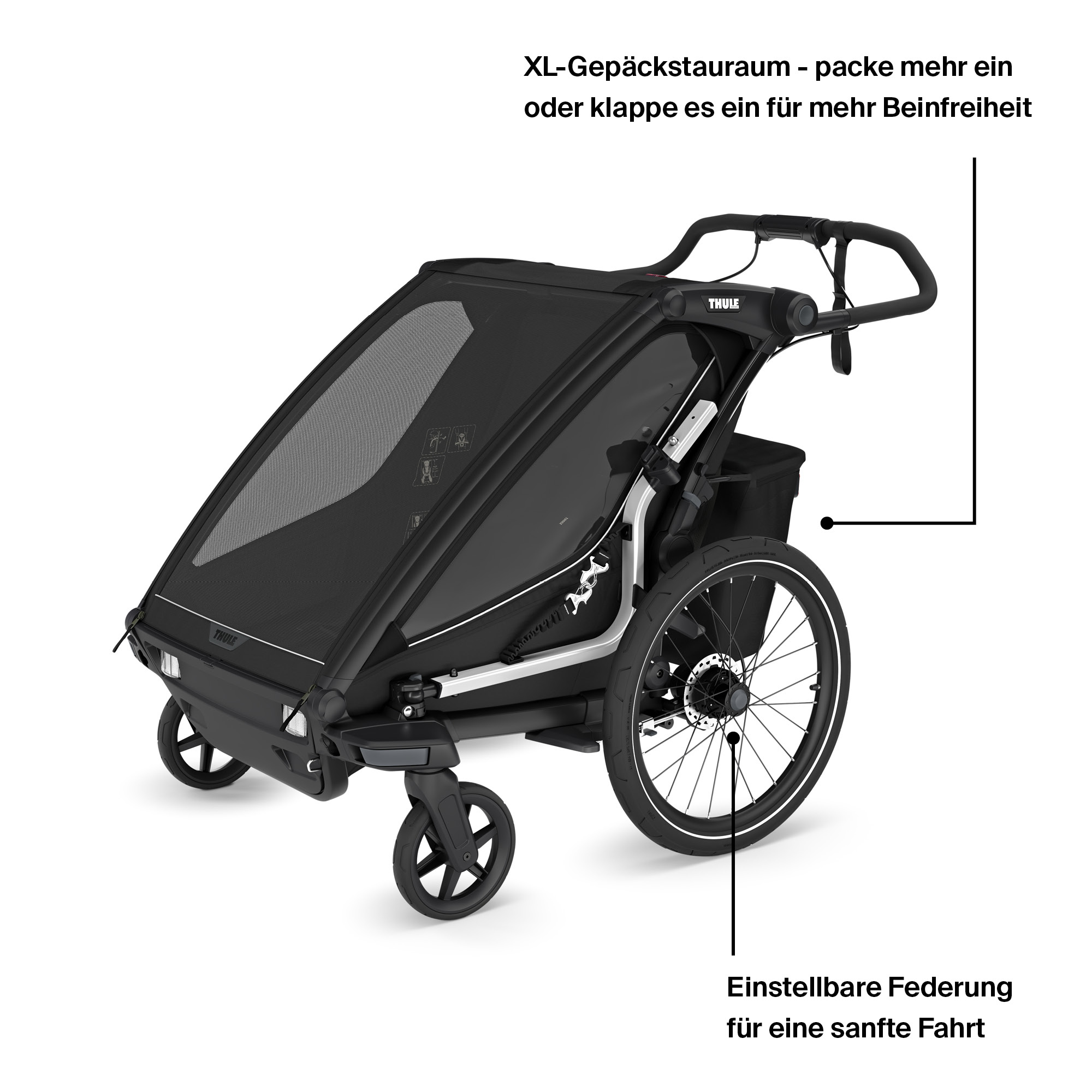 Thule Chariot Sport 2 Double Fahrradanhänger Kinder schwarz