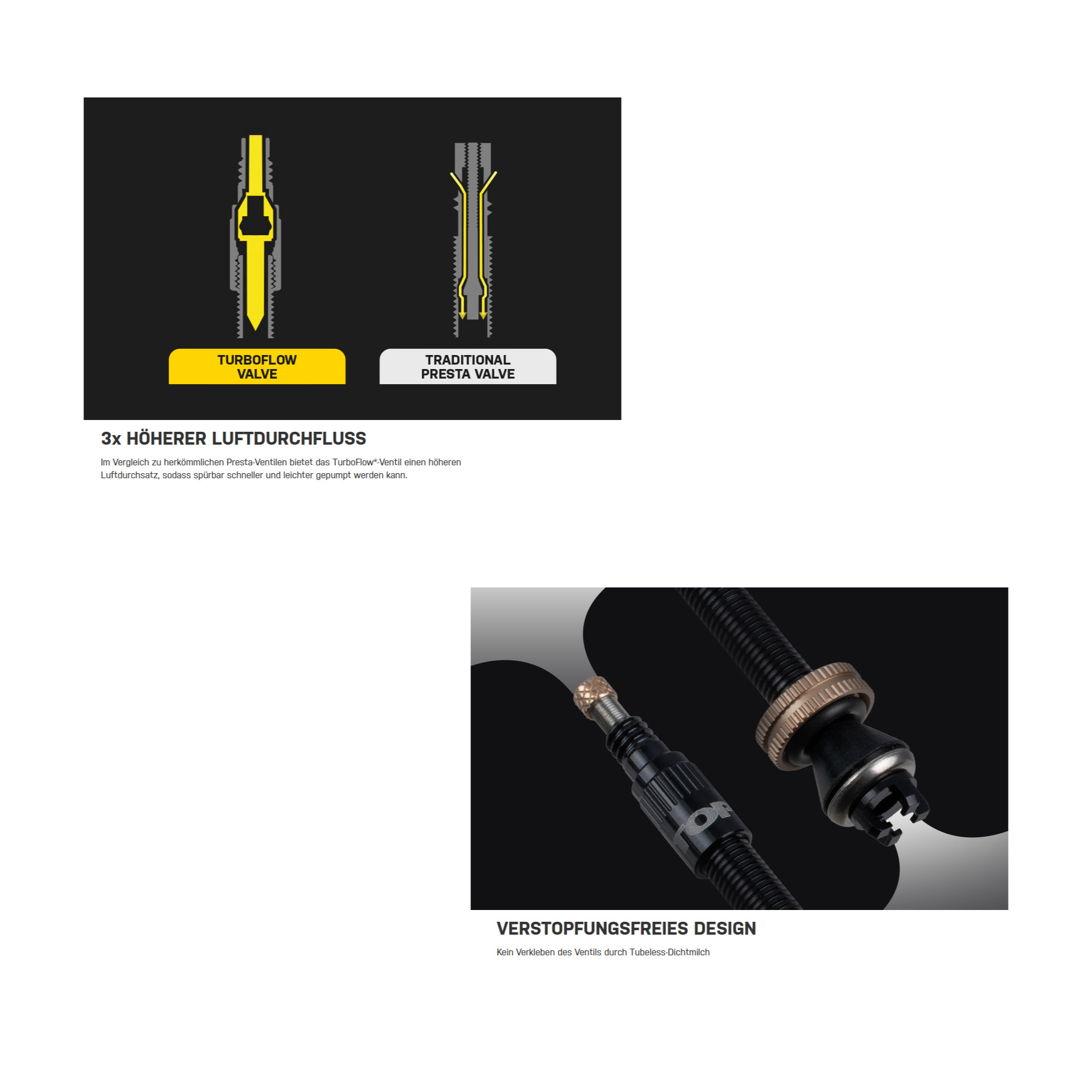 Topeak Turboflow Valve Kit Tubeless Ventil (2 Stk.)