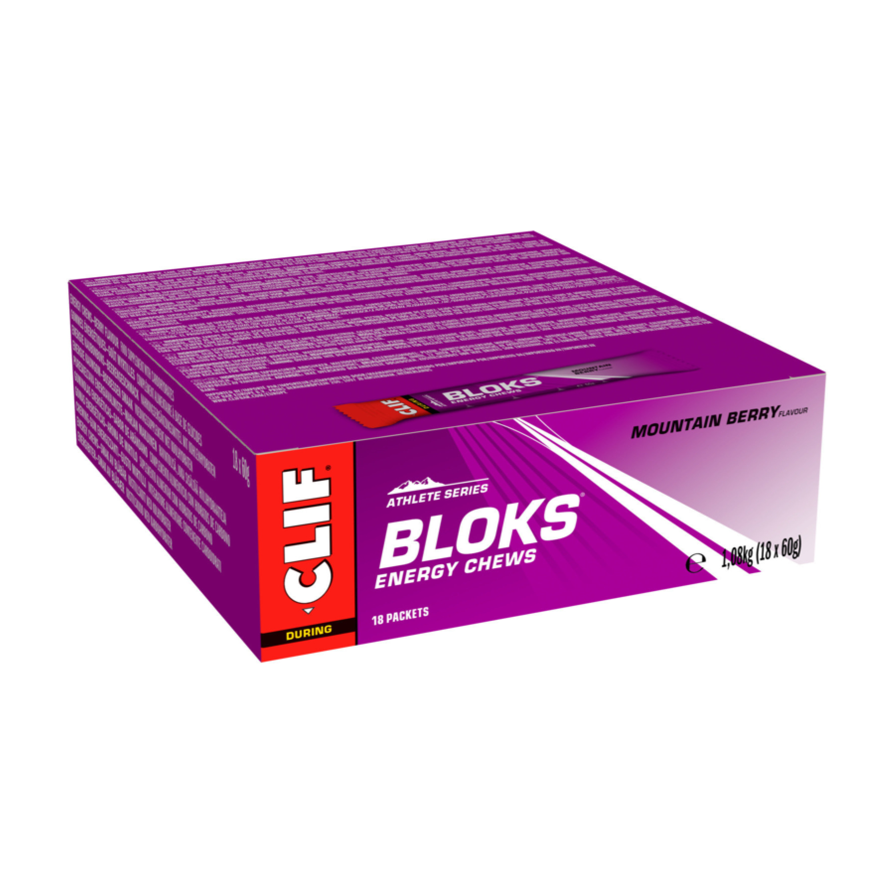 Clif Bloks Kohlenhydrat-Elektrolyt-Kaubonbon Box (18 x 60 g)