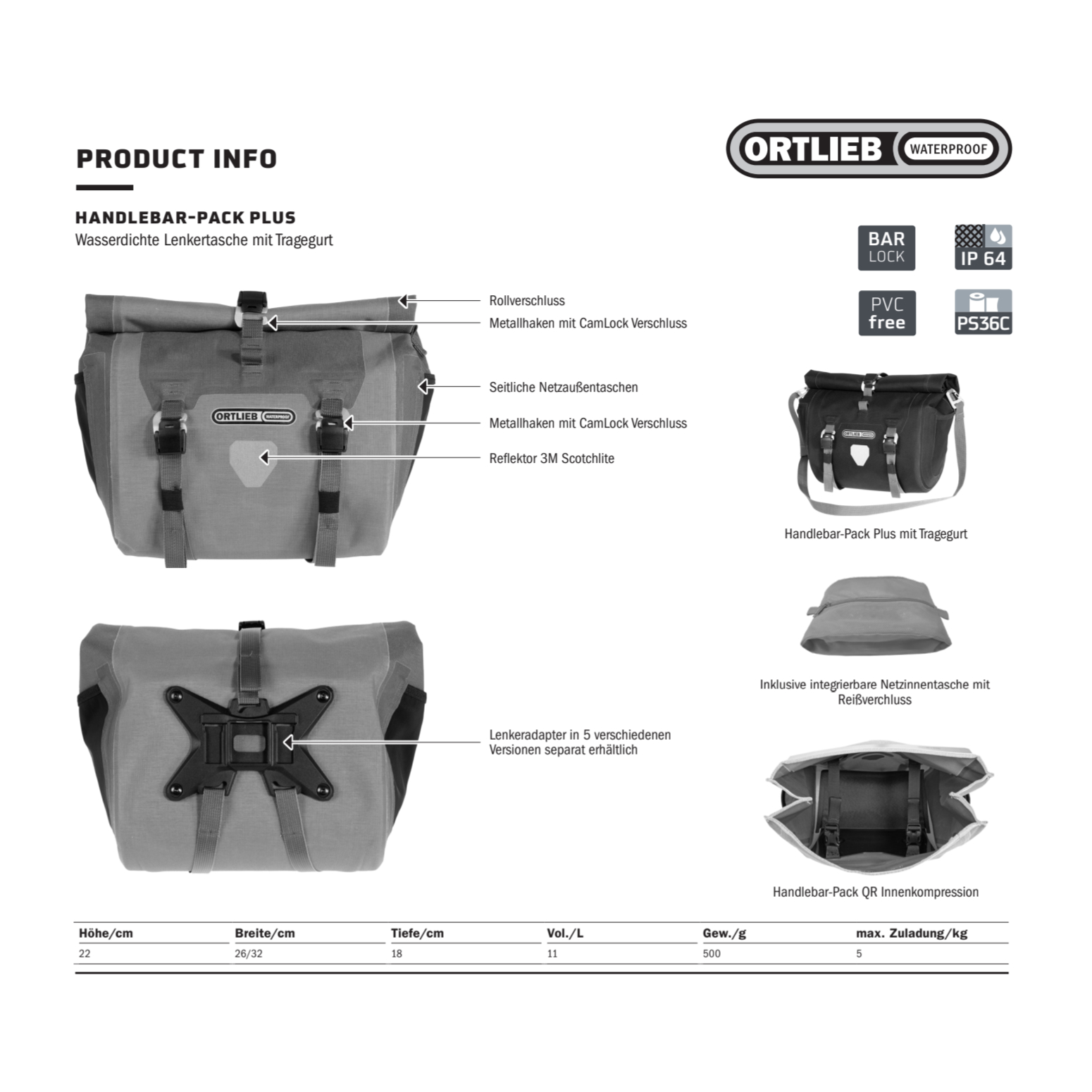 Ortlieb Handlebar-Pack Plus Lenkertasche