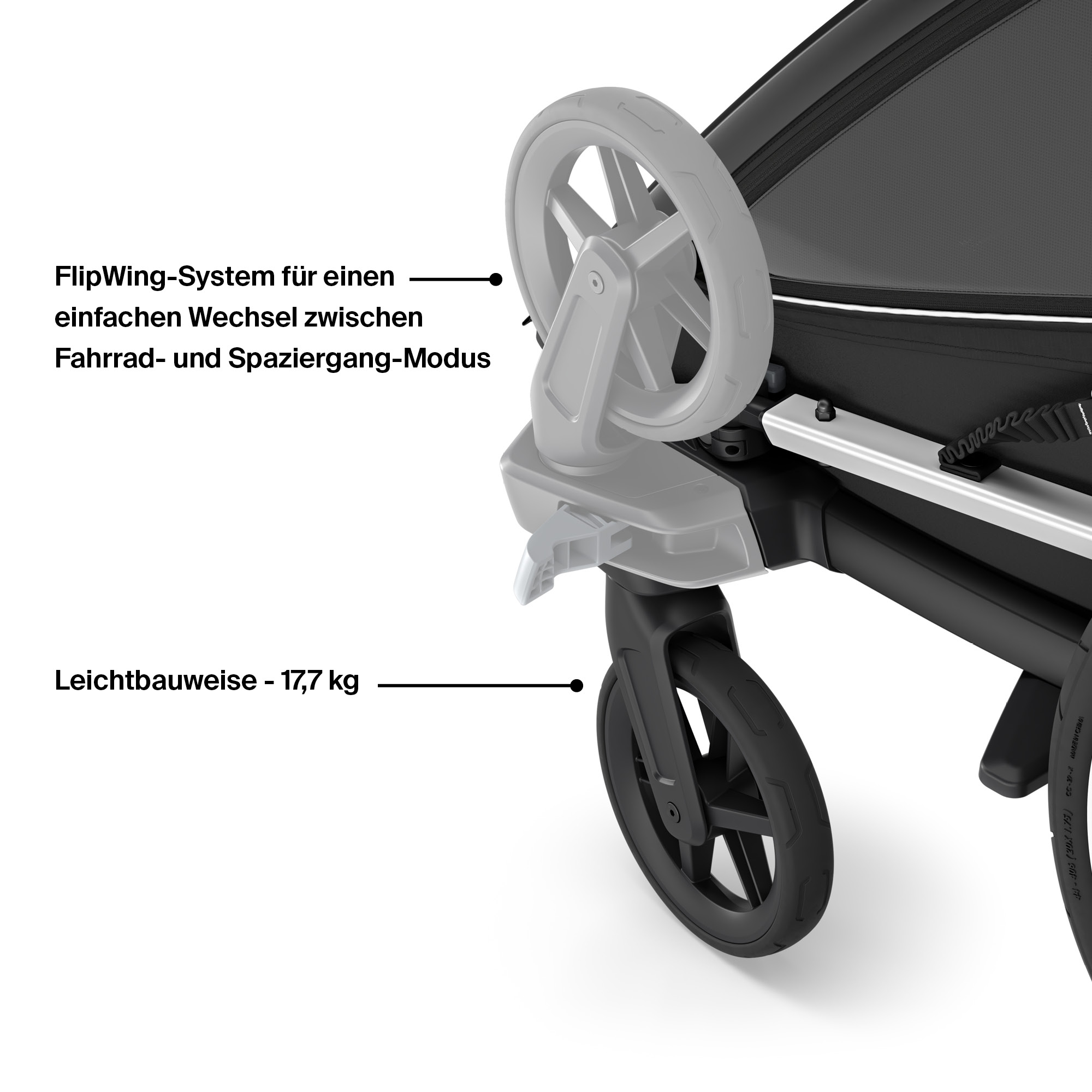 Thule Chariot Sport 2 Double Fahrradanhänger Kinder schwarz