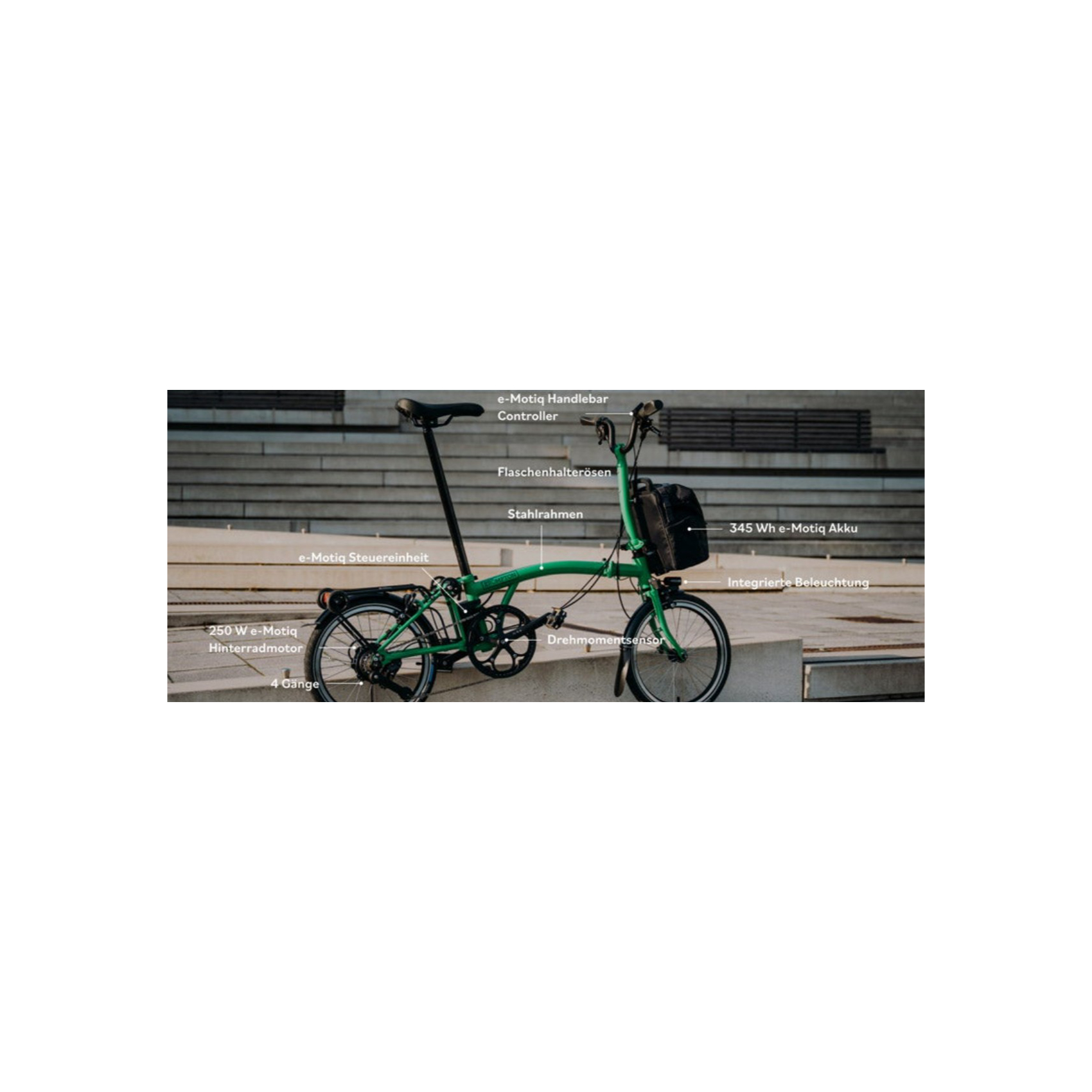 Brompton Electric C-Line H4EL E-Bike Faltrad 16" braun