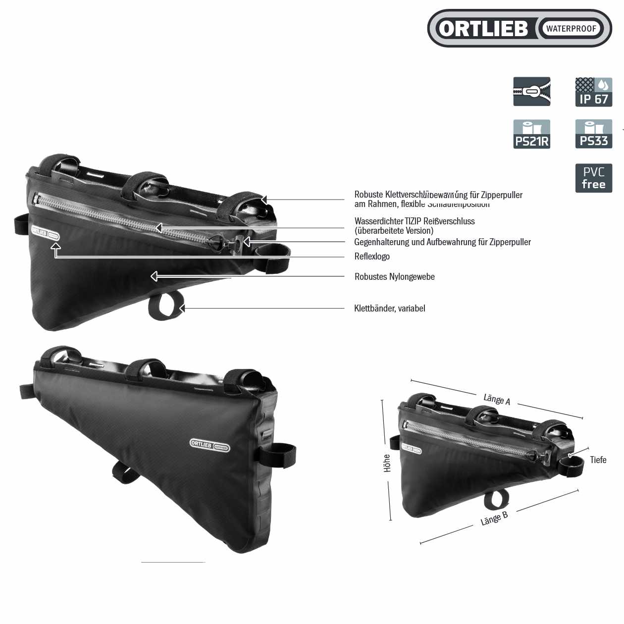 Ortlieb Frame-Pack 4 L V2 Bikepacking-Rahmentasche