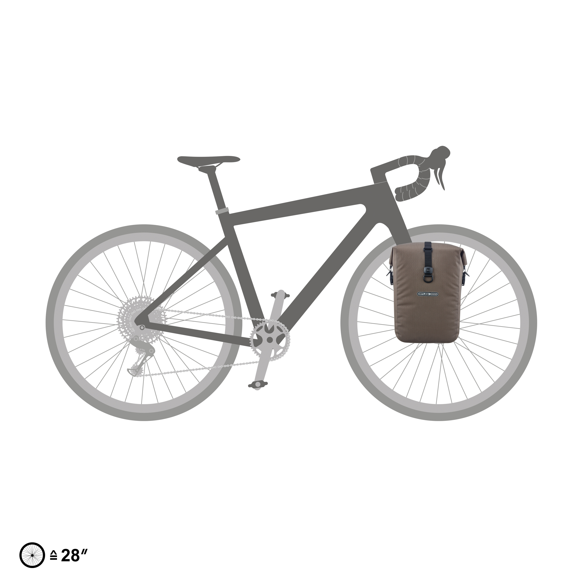 Ortlieb Gravel-Pack Fahrradtaschen Paar braun