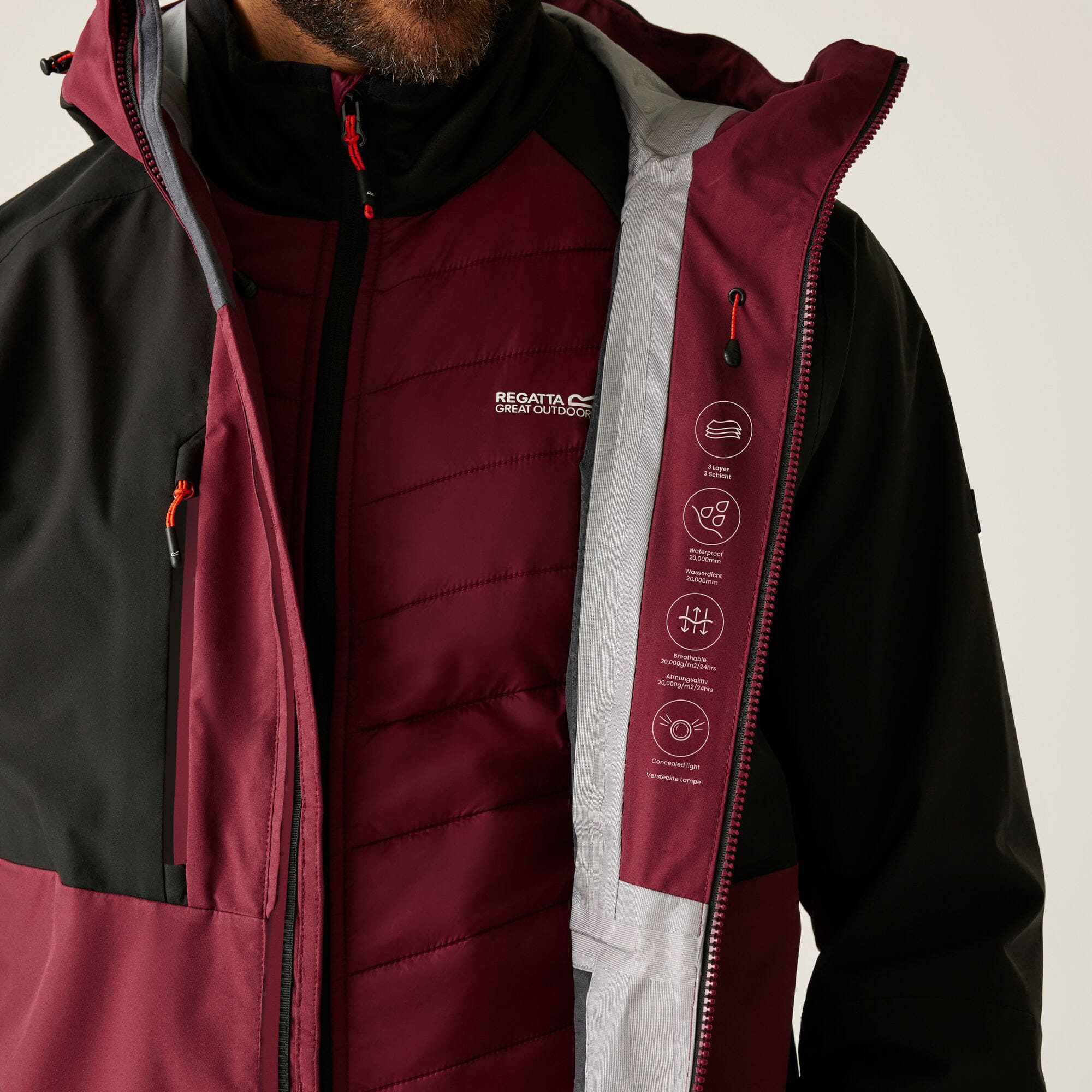 Regatta Sacramento X 3 in 1 wasserdichte Thermojacke Herren