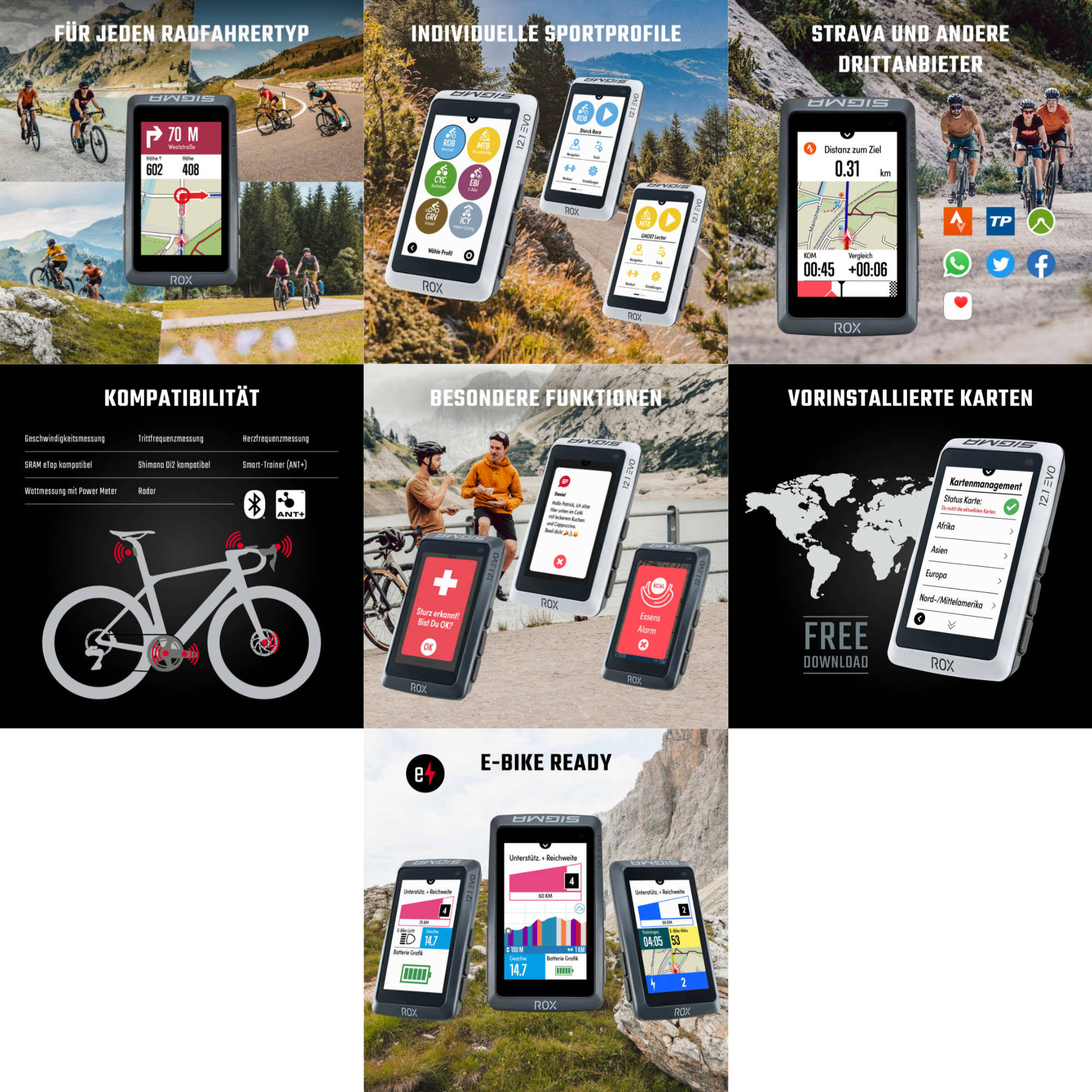 Sigma Rox 12.1 EVO Set GPS-Fahrradcomputer