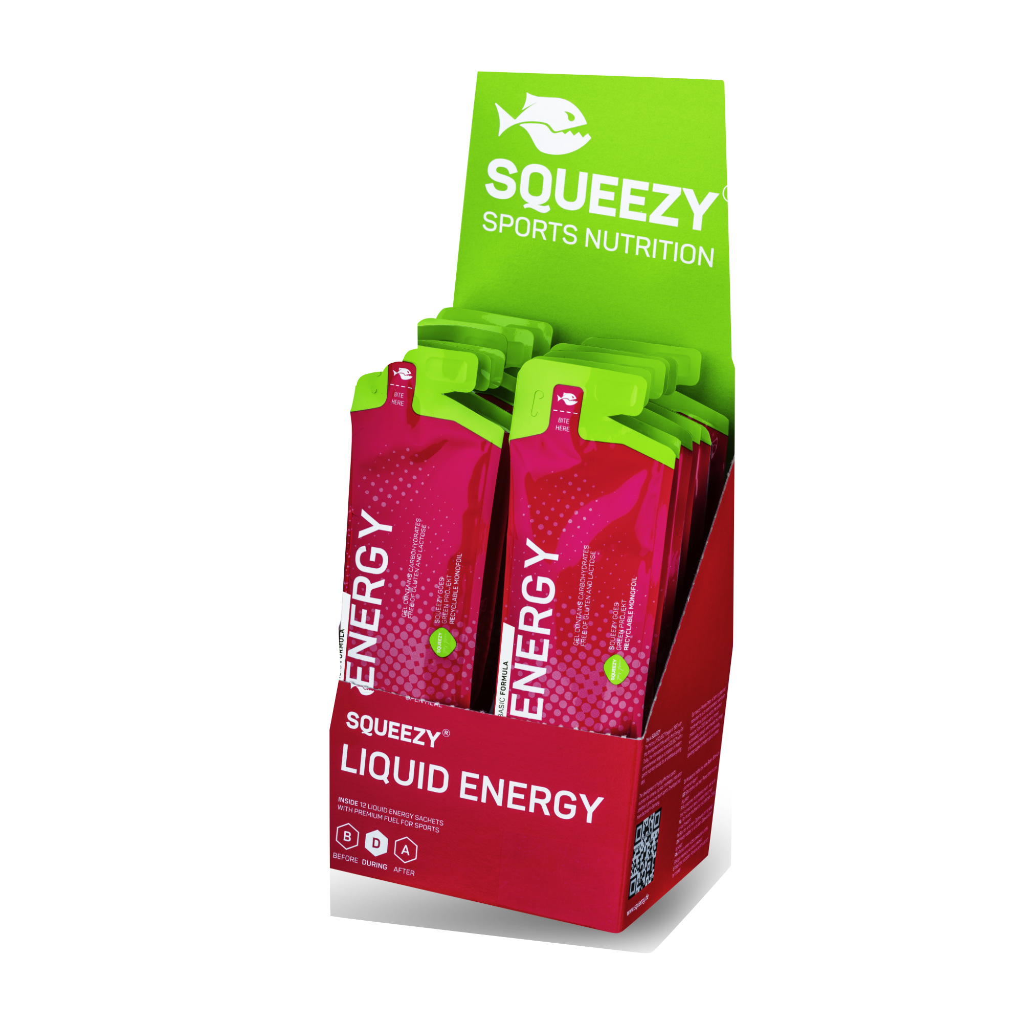 Squeezy Liquid Energy Gel vegan Box (12 x 60 ml)