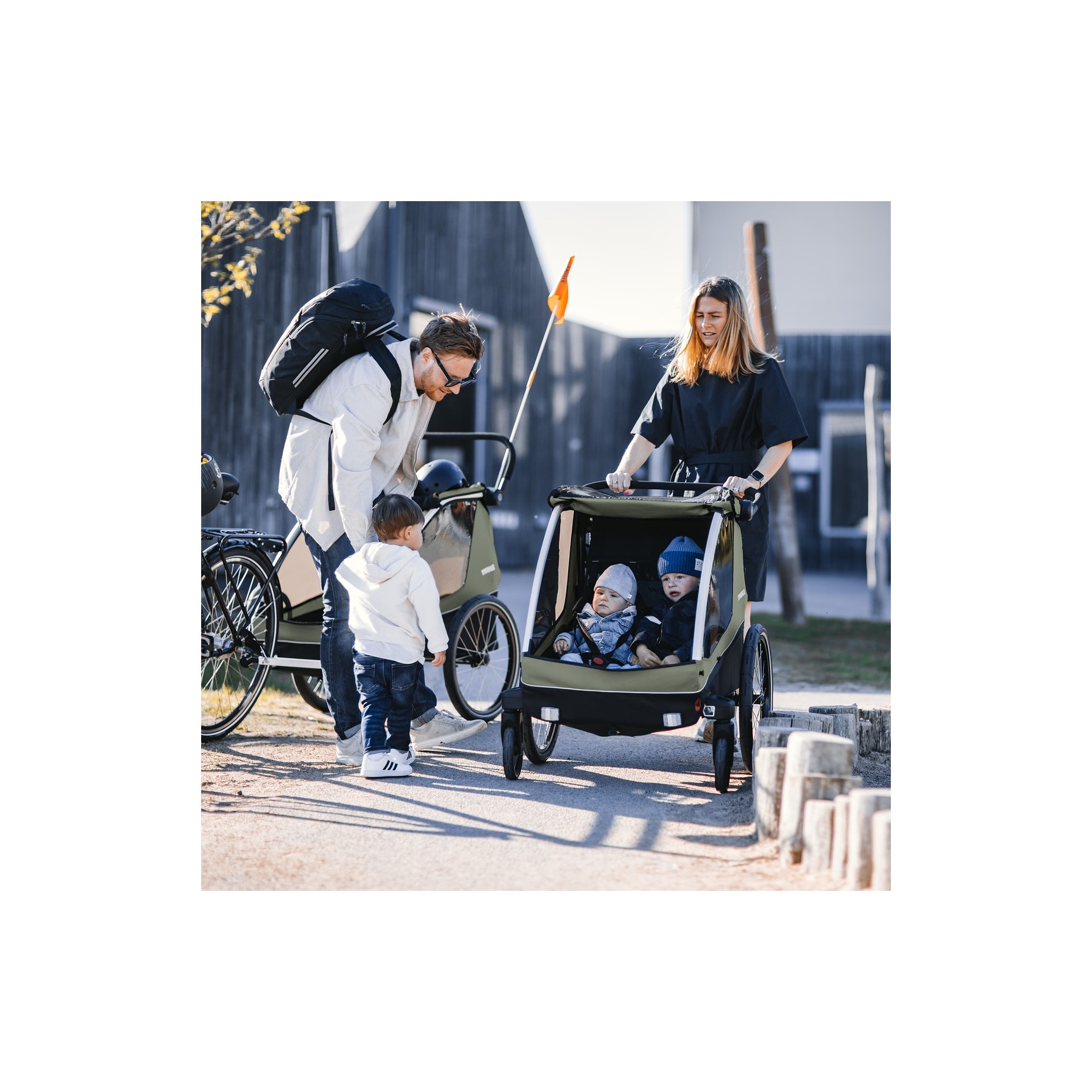Thule Courier Kinderanhänger grün